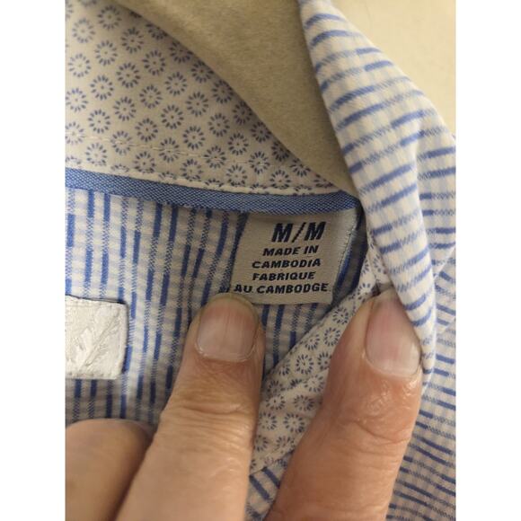 TOMMY BAHAMA Mens M Sarasota Stretch Ventura Coast IslandZone Shirt Soft Blue - Picture 4 of 9